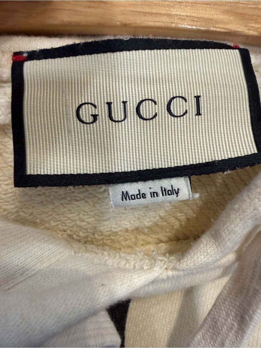 Gucci Cream Hoodie with Black Logo - Picture 4 of 9